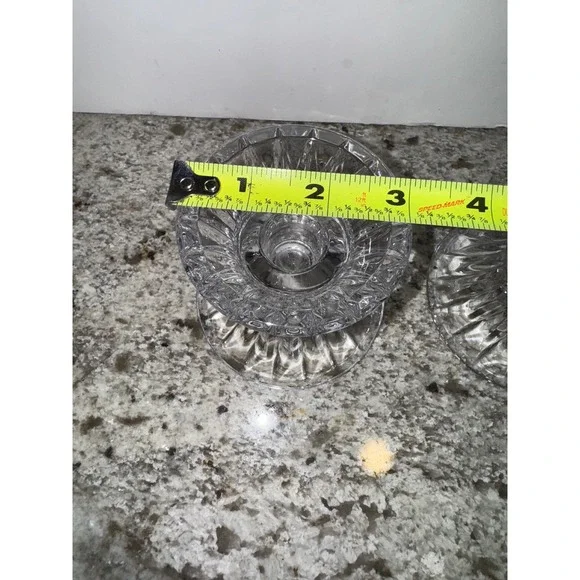 Vintage Royal Limited 24% Lead Crystal Slovenia Taper Votive Candlesticks - Picture 5 of 7